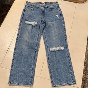 PacSun Light Blue Distressed Straight Leg Jeans